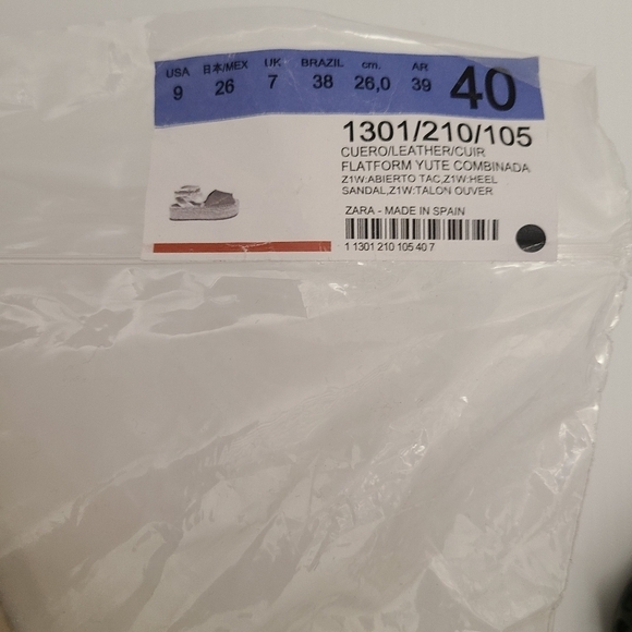 ZARA LEATHER FLATFORM SANDALS SIZE 9US BROWN | 1301/210 - Picture 12 of 12